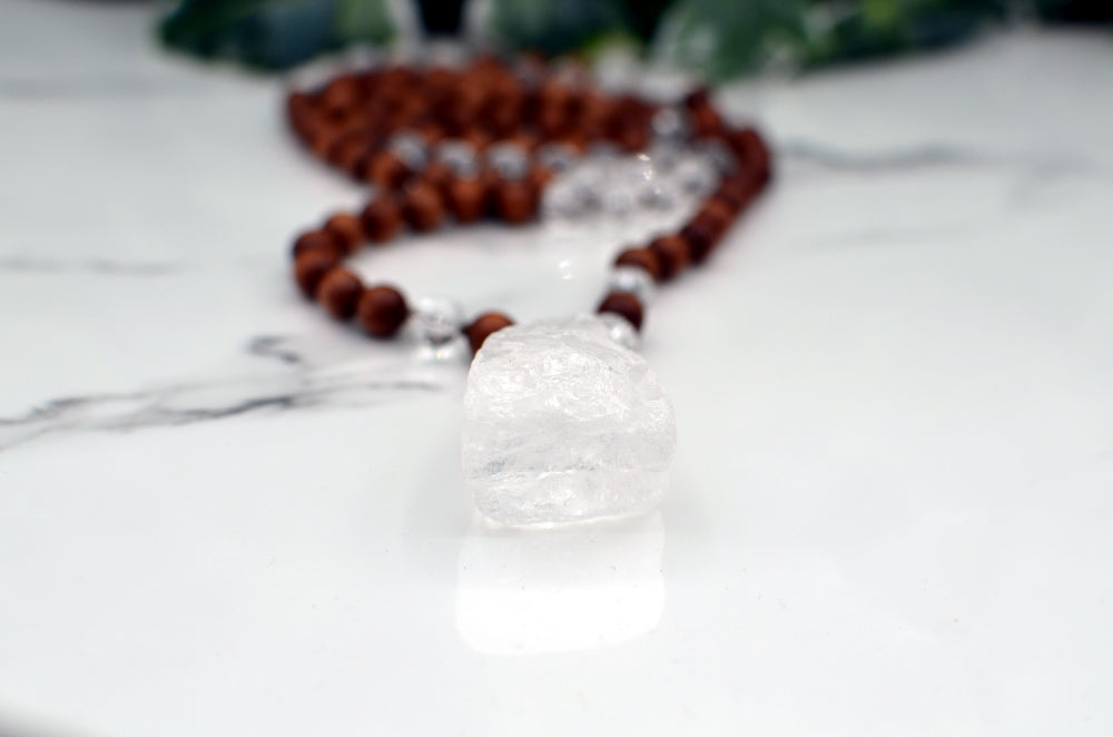 bergkristal mala ketting