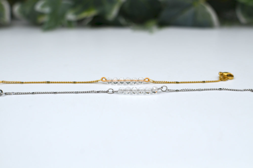 bergkristal armband van RVS
