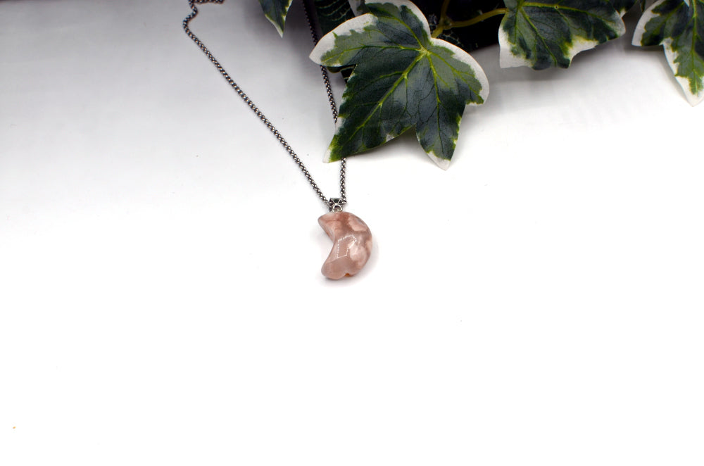 Flower agaat Maan Ketting