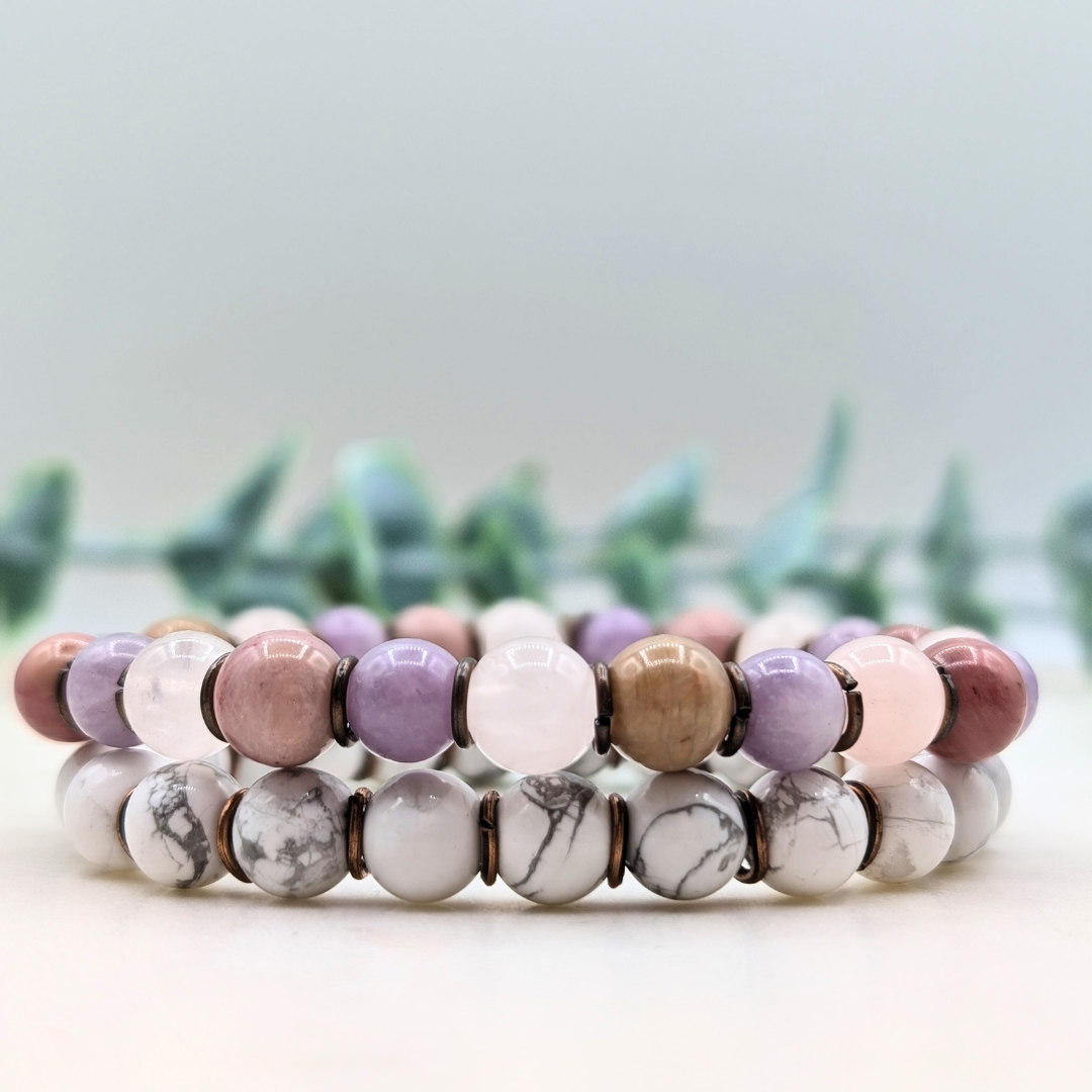 koper edelsteen armband