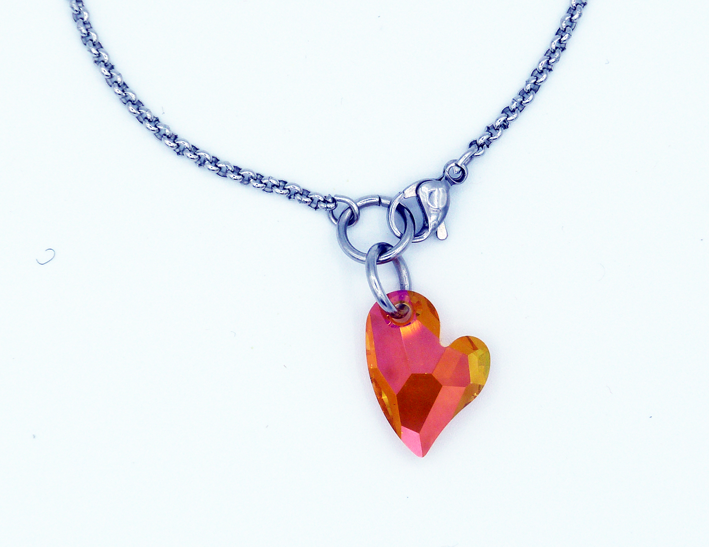 kristallen hart armband