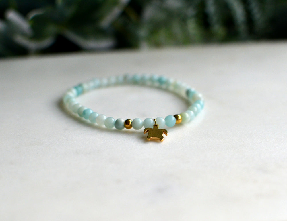 amazoniet schildpad armband