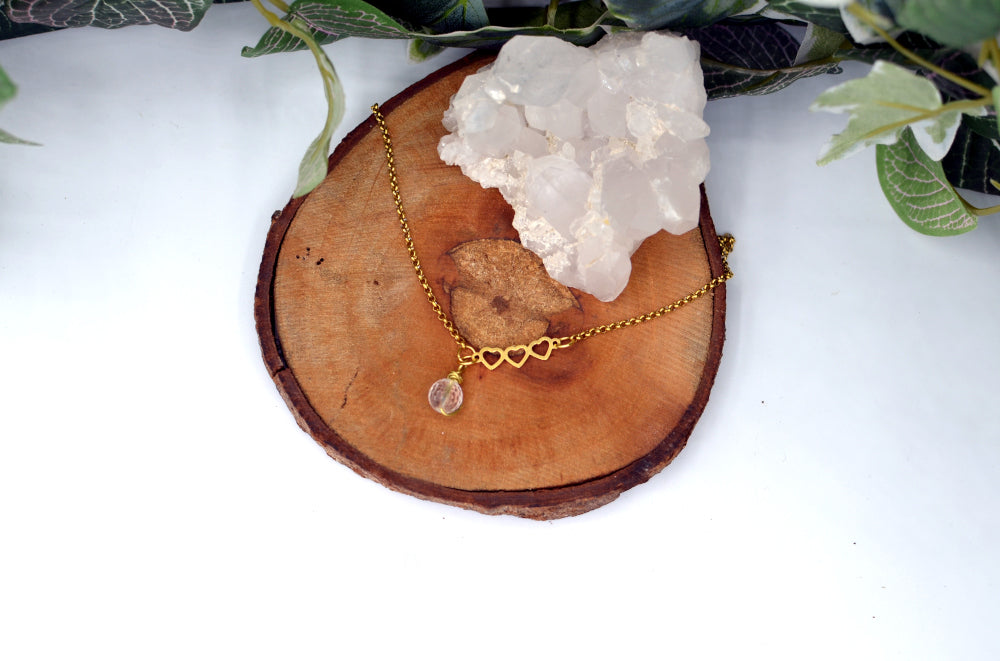 hartjes ketting met bergkristal