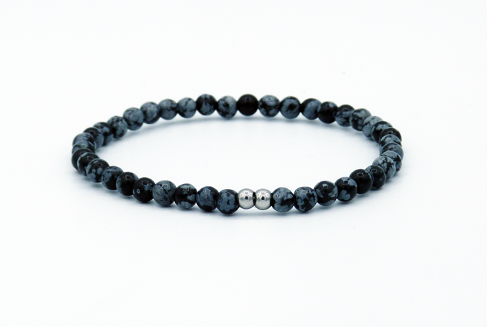 sneeuwvlok obsidiaan armband