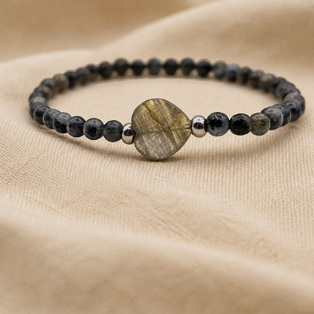 labradoriet hart armband