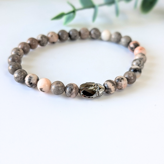 Scarabee Zebra jaspis Armband