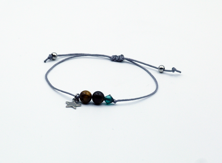 sterrenbeeld armband tijgeroog en emerald
